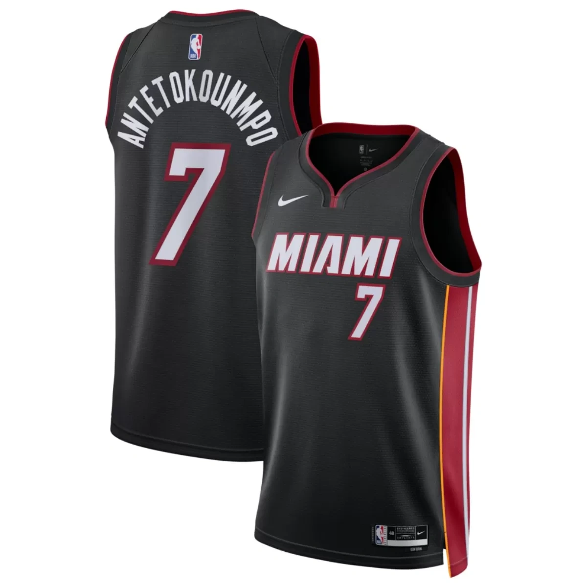 Miami Heat Giannis Antetokounmpo #7 Black Swingman Jersey - Icon Edition