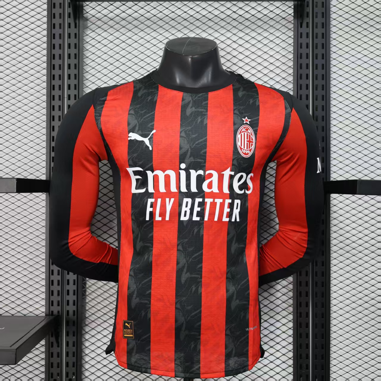 AC Milan 2025/26 Home Jersey (Player Version, Long Sleeve)