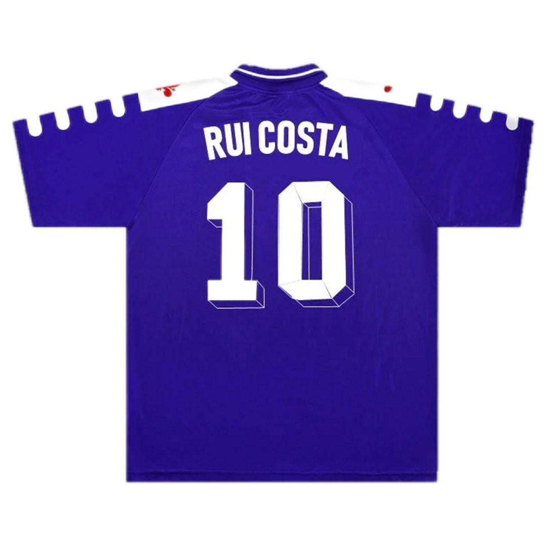 1998/99 Fiorentina RUI COSTA #10 BATISTUTA #9 Home Retro Jersey Fan Version