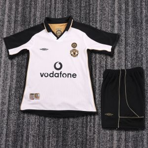 2001/02 Manchester United Away Retro Kids Kit 100th Centenary