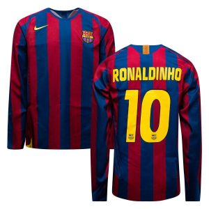 2005/06 Barcelona Home Shirt Reissue RONALDINHO 10 Long Sleeve LIMITED EDITION