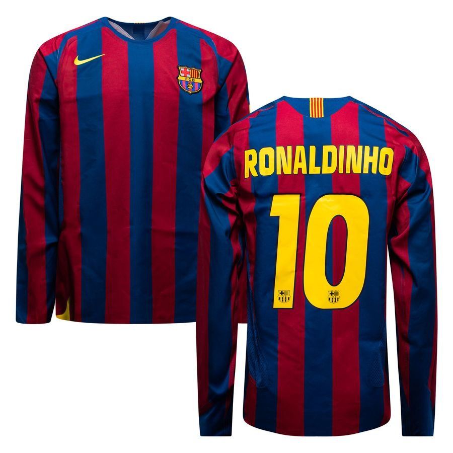 2005/06 Barcelona Home Shirt Reissue RONALDINHO 10 Long Sleeve LIMITED EDITION