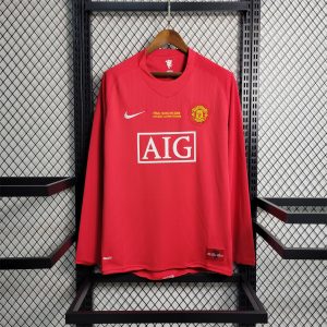 Manchester United 2007/08 Champions League Home Retro Jersey (Long Sleeve)