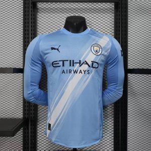 Manchester City 2025/26 Home Jersey (Player Version, Long Sleeve)