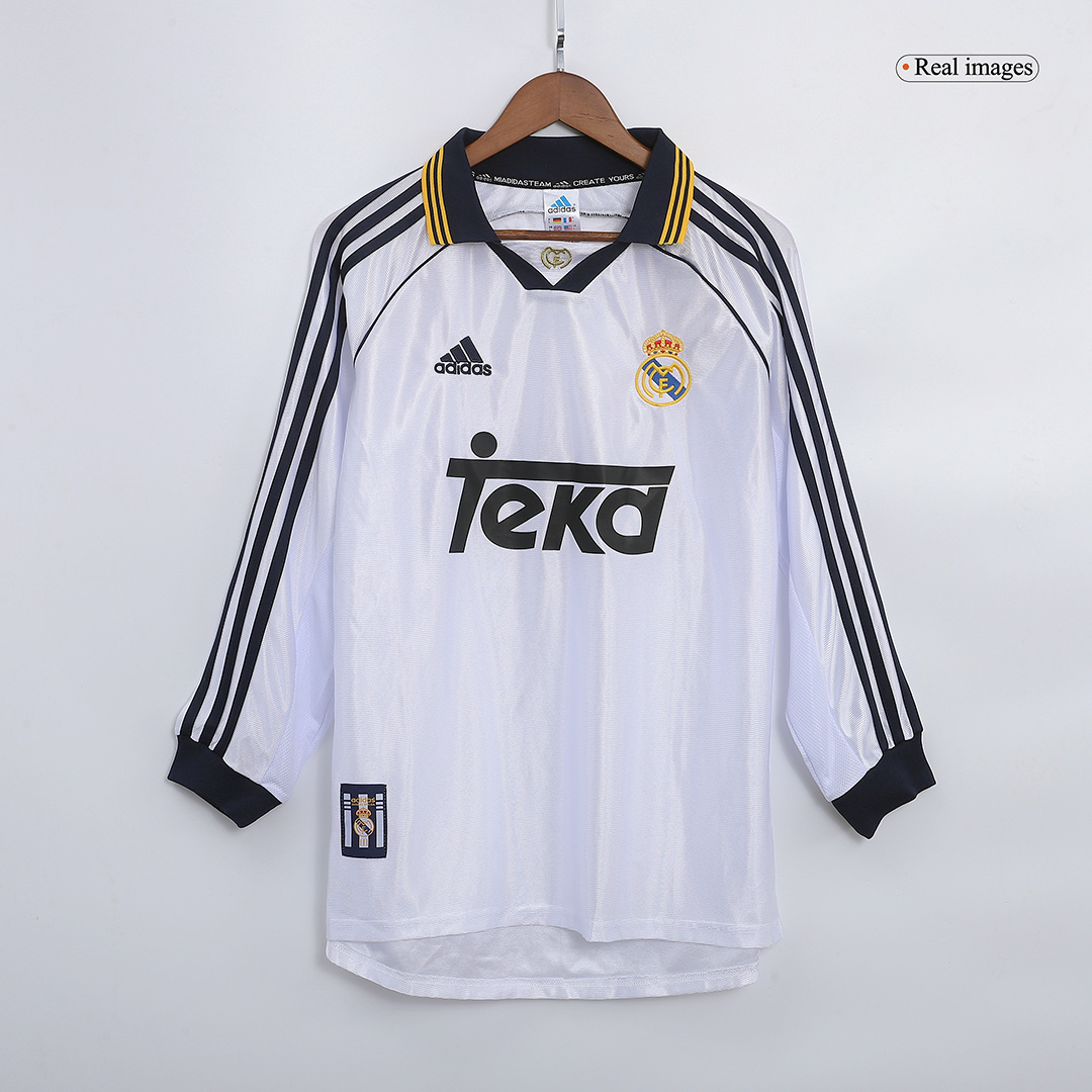 Real Madrid 1998/00 Home Retro Jersey (Fan Version, Long Sleeve)