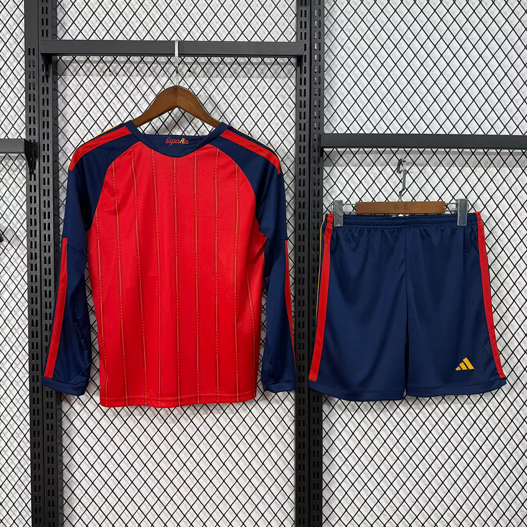 Spain 2026 World Cup Home Kids Jersey (Long Sleeve) - Image 5