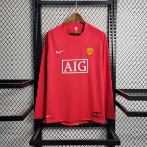Manchester United 2007/08 Home Retro Jersey (Long Sleeve)