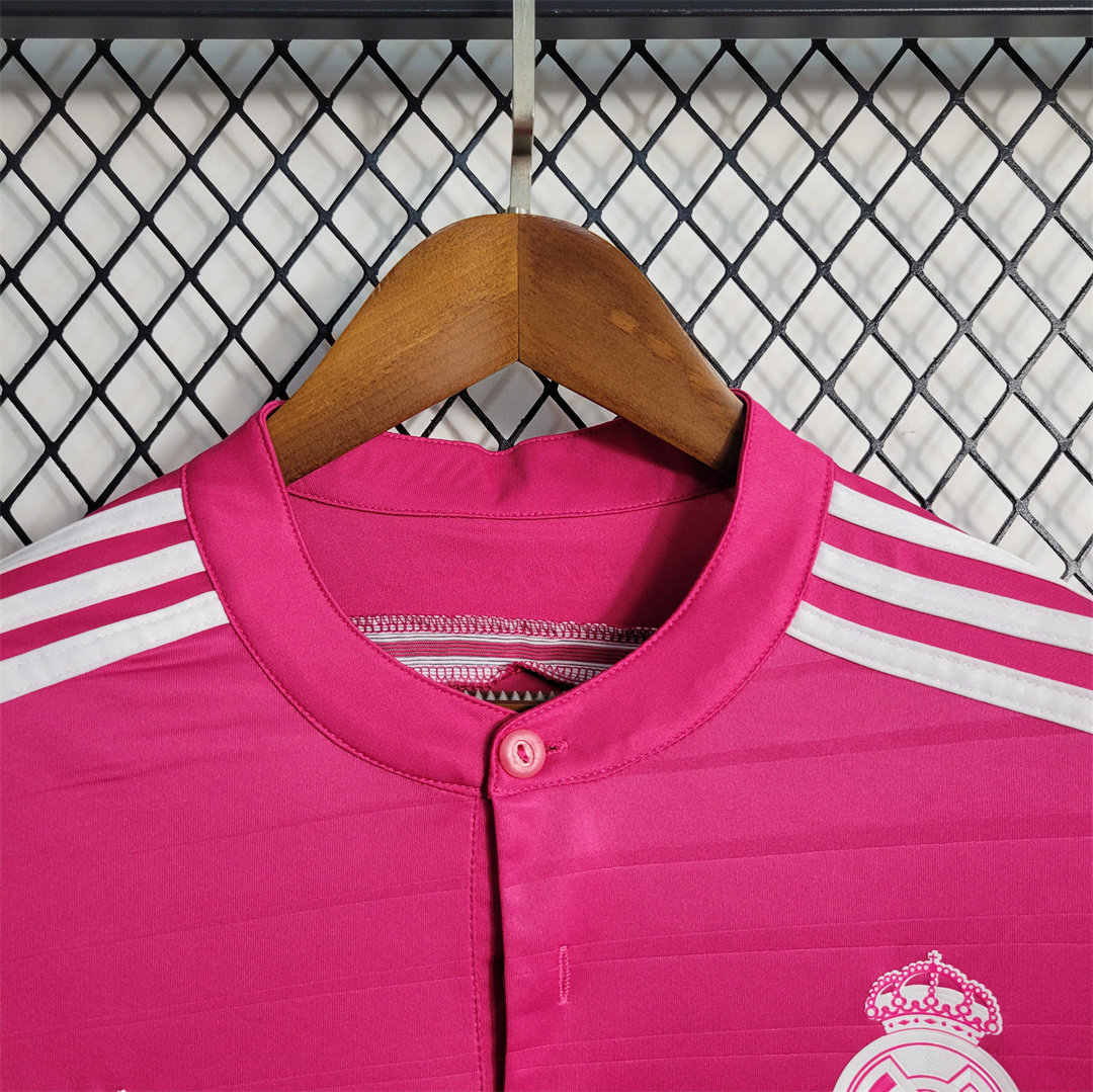 2014/15 Real Madrid Away Retro Jersey Pink Long Sleeve - Image 5