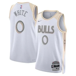 Chicago Bulls Coby White #0 White Swingman Jersey - City Edition