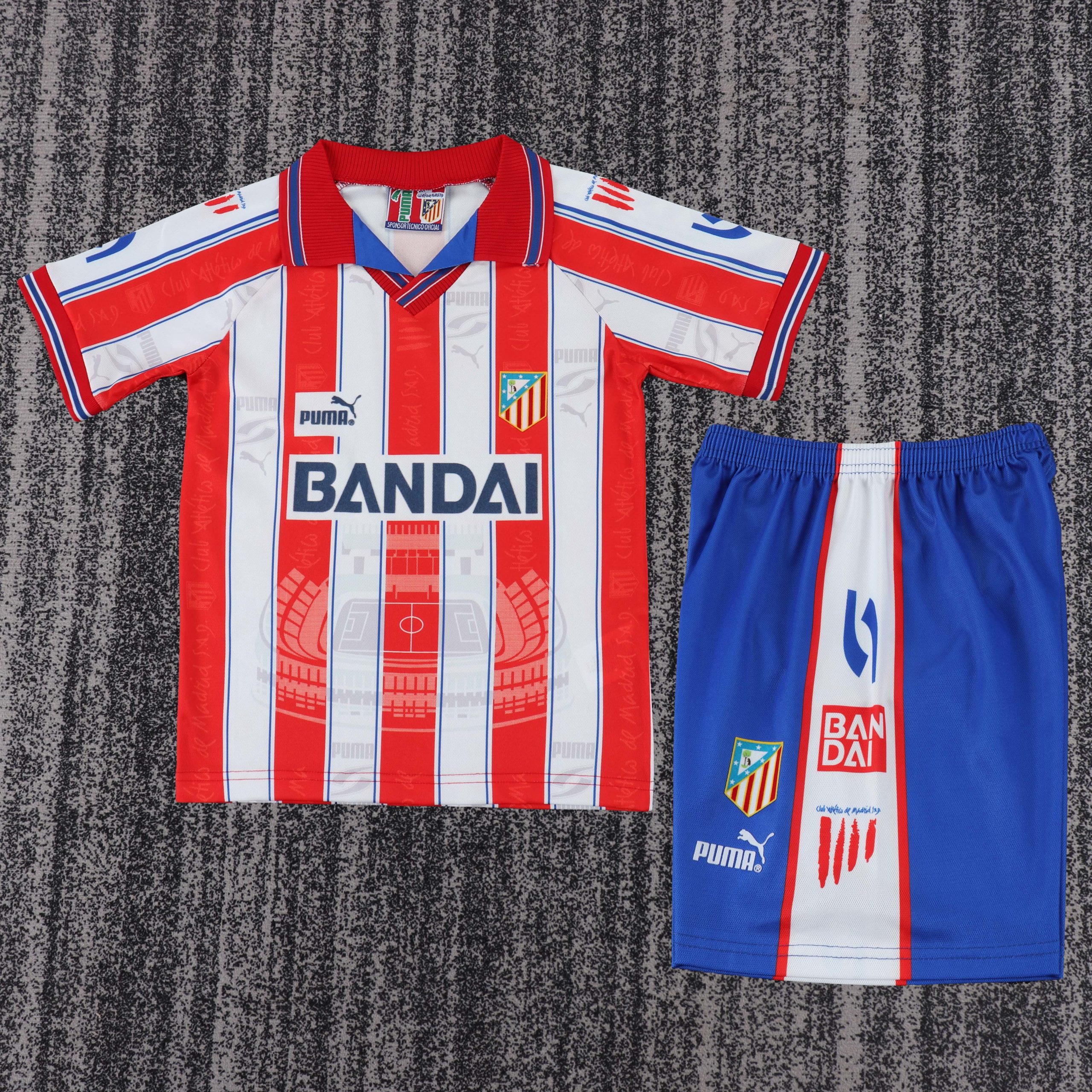 Atletico Madrid 1996/97 Home Kids Kit