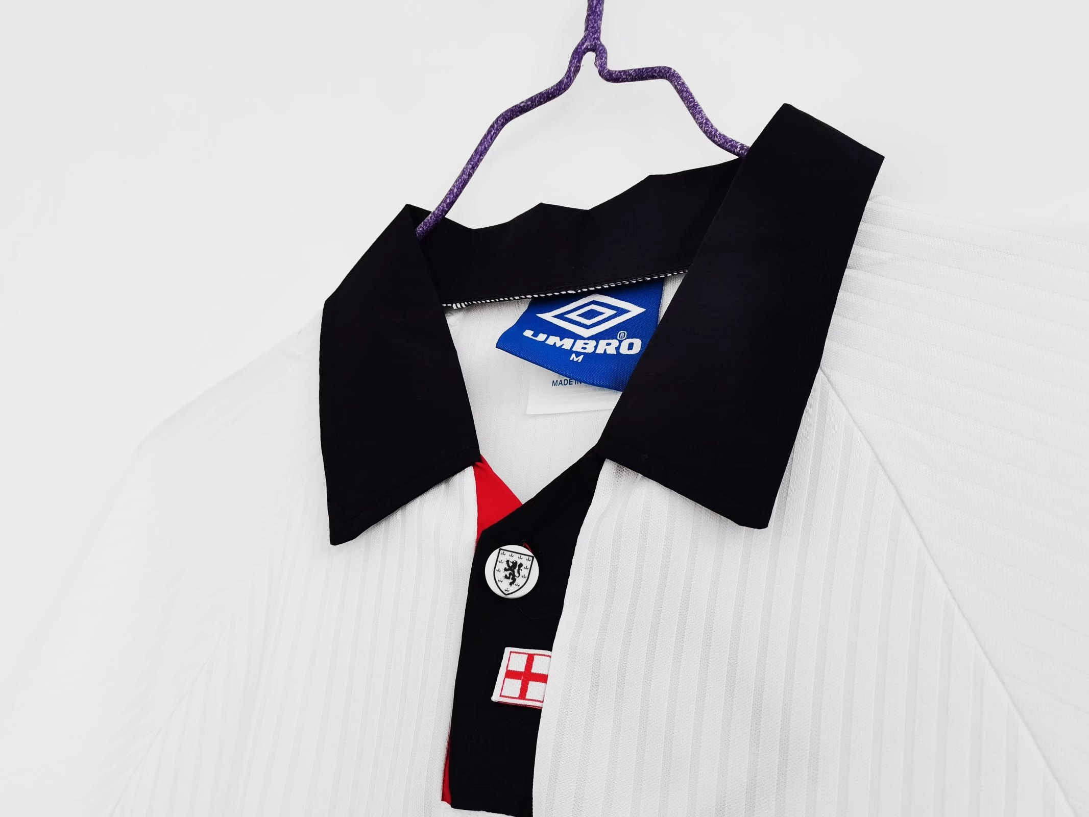 England 1998 World Cup Home Retro Jersey (Fan Version, Long Sleeve) - Image 5