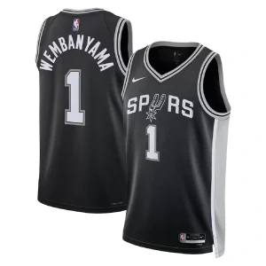San Antonio Spurs Victor Wembanyama #1 Black Swingman Jersey - Icon Edition