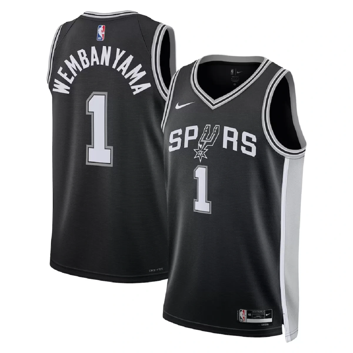 San Antonio Spurs Victor Wembanyama #1 Black Swingman Jersey - Icon Edition