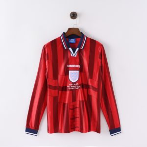 England 1998 World Cup Away Retro Jersey (Fan Version, Long Sleeve)