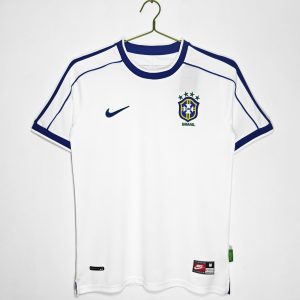 1998 Brazil World Cup White Retro Jersey Fan Version
