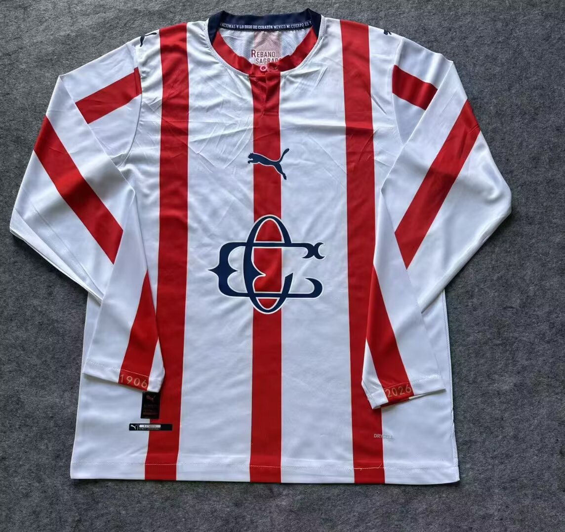 2026/27 Chivas 120th Anniversary Retro Jersey Fan Version Long Sleeve