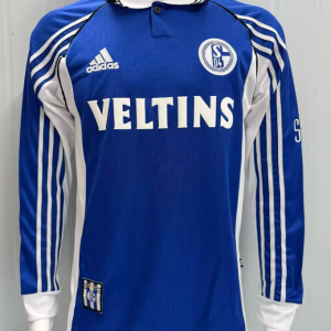 1998/00 Schalke 04 Home Soccer Retro Jersey Long Sleeve