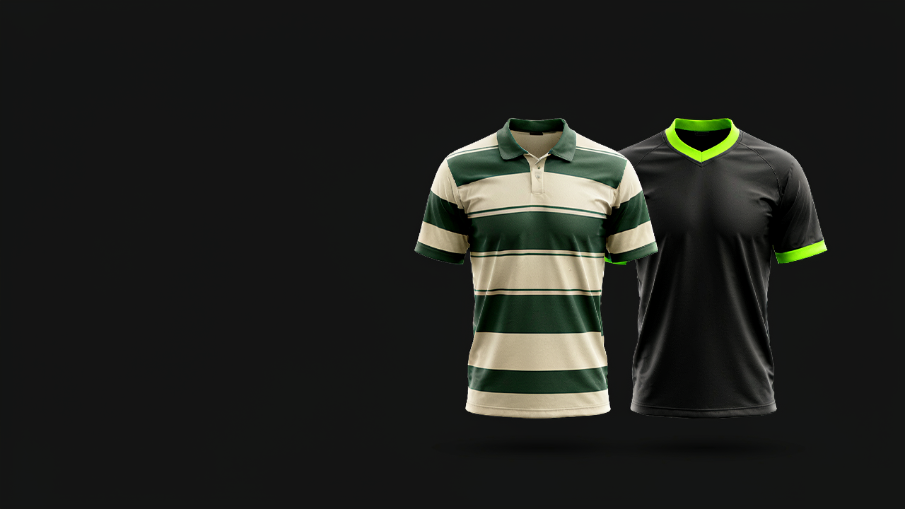 Retro and current season football jerseys